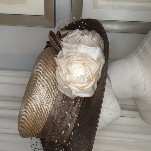 Vintage Wayne Wichern Millinery Hat Brown Edwardian My Fair Lady SZ M - Picture 2 of 11